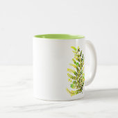 シダの葉の植物芸術 ツートーンマグカップ (正面右)