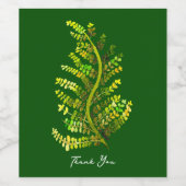 シダの葉の植物芸術 ワインラベル (シングルラベル)