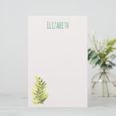 シダの葉の植物芸術 便箋 (スタンド正面)