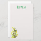 シダの葉の植物芸術 便箋 (正面/裏面)