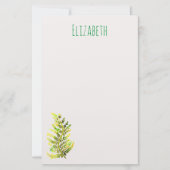 シダの葉の植物芸術 便箋 (正面)