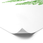 シダの葉の緑の水色プリント ポスター (角)