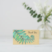 シダの葉状体の植物のシダやしベージュ色葉 名刺 (スタンド正面)