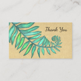 シダの葉状体の植物のシダやしベージュ色葉 名刺