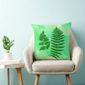 シダの葉、水の色の背景に緑 クッション (椅子)