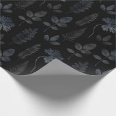 シダの葉（黒） ラッピングペーパー (角)