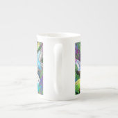 シダの骨灰磁器のマグのセキセイインコのオウム ボーンチャイナマグカップ (裏面)