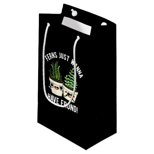 シダはちょうどFrond Plant Pun Dark BGを持ちたい スモールペーパーバッグ (正面アングル)