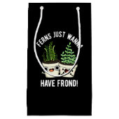 シダはちょうどFrond Plant Pun Dark BGを持ちたい スモールペーパーバッグ (正面)