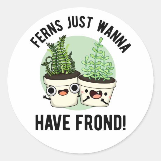 シダは花を食おもしろいべたい ラウンドシール (正面)