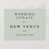 シダグリーンの結婚式場変更のお知らせカード ポストカード (正面)