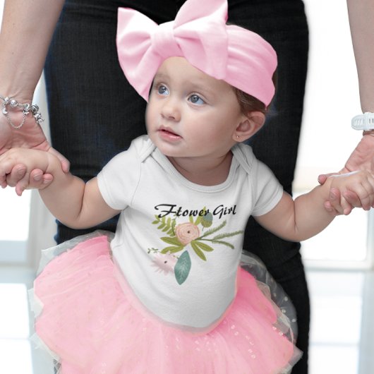 シダバラドングルズフラワーガールウェディングパーティー ベビーボディスーツ