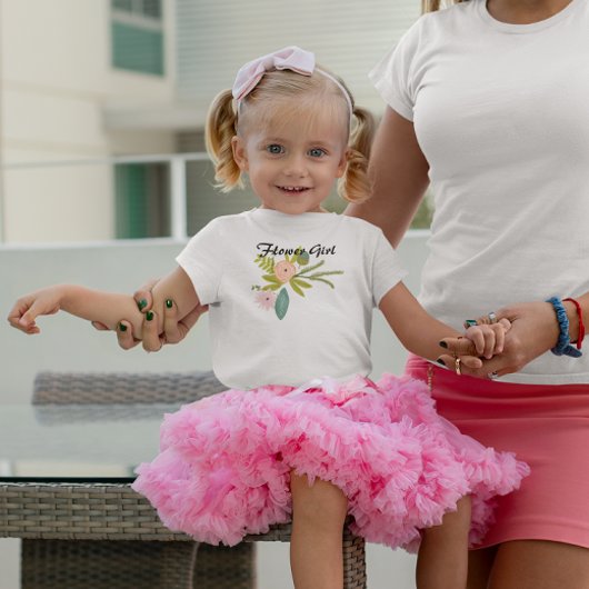 シダバラドングルズフラワーガールウェディングパーティー ベビーTシャツ