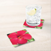 シダレヤマボウシの赤い花 スクエアペーパーコースター (インサイチュ)