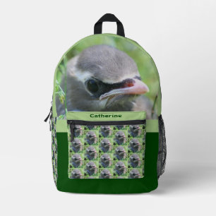 シダーの羽ばたきパーソナライズされた鳥 プリントバックパック