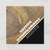 シダーウッドノットクローズアップ写真 スクエア名刺 (正面)