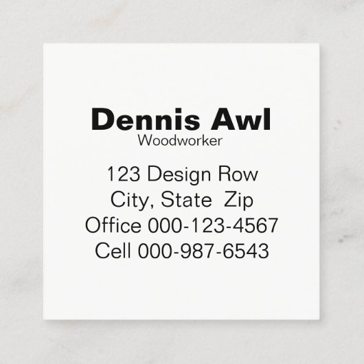 シダーウッドノットクローズアップ写真 スクエア名刺 (裏面)