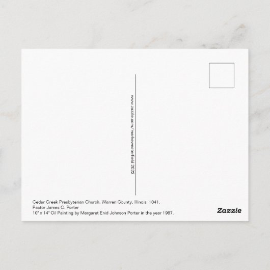 シダークリーク長老教会1987 MEJP ポストカード (裏面)