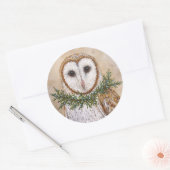 シダースティッカー付きバームフクロウ ラウンドシール (封筒)