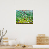 シダーパークテキサス州マンガマップ ポスター (キッチン)