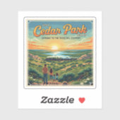 シダーパークテキサス州ヴィンテージ旅行ポスターシール シール (シート)
