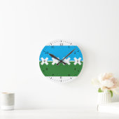 シダーパーク国旗、テキサス州 ラウンド壁時計 (ホーム)