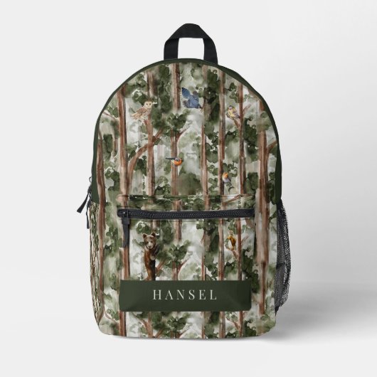 シダーフォレストベアリスの鳥 プリントバックパック (正面)