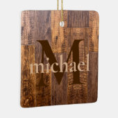 シダープランクス |素朴な木目パターン セラミックオーナメント (右)