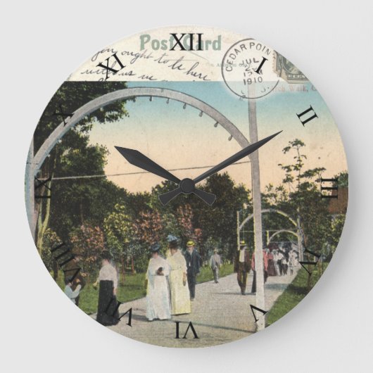 シダーポイントオハイオポストカード時計- 1910 ラージ壁時計 (正面)