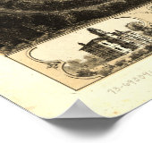 シダーラピッズアイオワ1868アンティークパノラママップ ポスター (角)