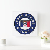シダーラピッズアイオワ スクエア壁時計 (ホーム)