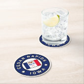 シダーラピッズアイオワ ラウンドペーパーコースター (インサイチュ)