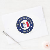 シダーラピッズアイオワ 楕円形シール (封筒)