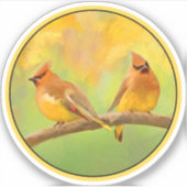 シダーワウ絵を描イングのカワイイオリジナル野鳥A シール (正面)