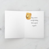 シダーワクウィングウォーターカラーパスター誕生日カード カード (内部)