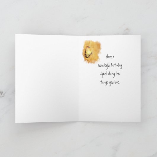 シダーワックスウィングウォーター色ボス誕生日カード カード (内部)