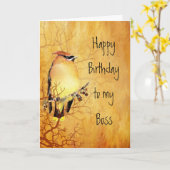 シダーワックスウィングウォーター色ボス誕生日カード カード (黄色い花)