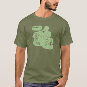 シダーワックスウィングステンシル – 疲労グリーン – フルフロント Tシャツ