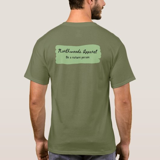 シダーワックスウィングステンシル – 疲労グリーン – フロントポケット Tシャツ (裏面)