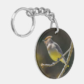 シダーワックスウィングソンバードオリジナルワイルドバードフォト キーホルダー (正面左)