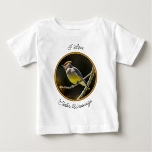 シダーワックスウィングソンバードオリジナルワイルドバードフォト ベビーTシャツ