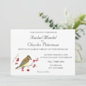 シダーワックスウィングバードアート結婚式招待状 招待状 (スタンド正面)