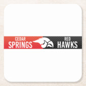 シダー春レッドホークス#3 スクエアペーパーコースター (正面)
