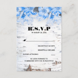 シダー樹皮の素朴なカントリー結婚式の出欠確認カード 招待状