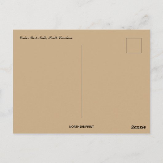 シダー秋ズパークサウスカロライナ ポストカード (裏面)