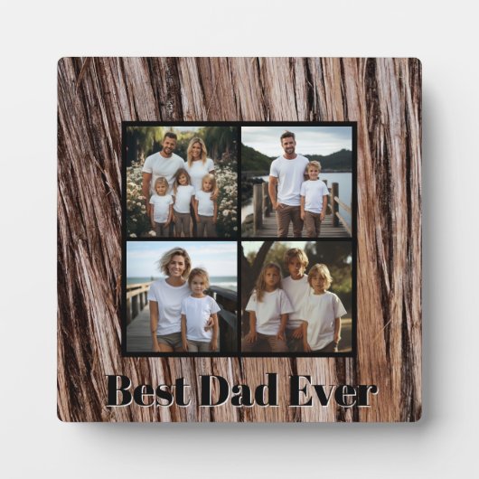 シダー素朴バーク自然ツリーアウトドア愛好家 フォトプラーク (正面)