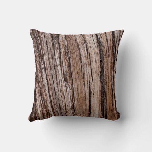 シダー素朴バーク自然木アウトドア模様 クッション (裏面)