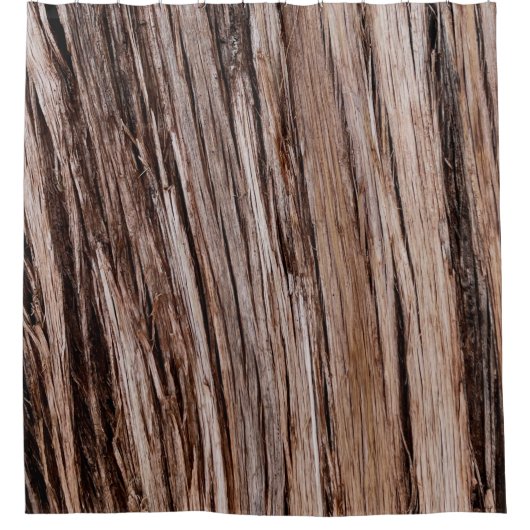 シダー素朴バーク自然木アウトドア模様 シャワーカーテン (正面)