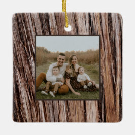 シダー素朴バーク自然木アウトドア模様 セラミックオーナメント