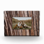 シダー素朴バーク自然木アウトドア模様 フォトブロック (正面)